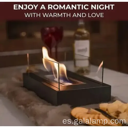 Luz de mesa de chimenea de bioetanol compacta - lámpara sin ventilación